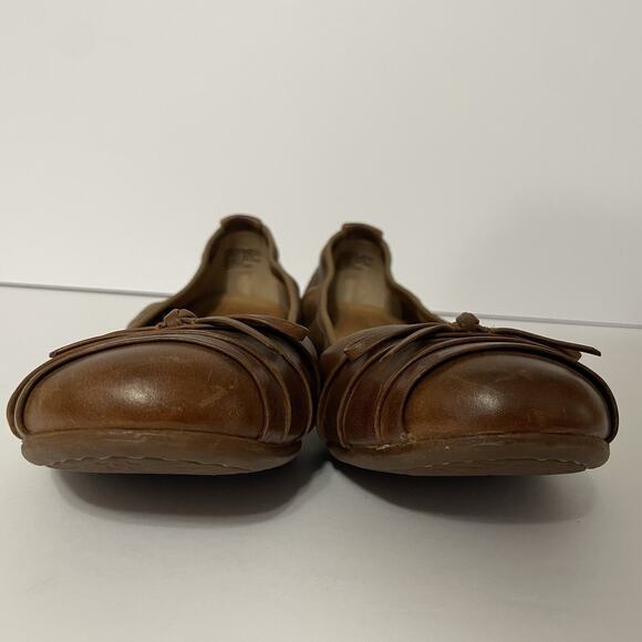 Born Ballet Flats Womens 8.5 39 Brown Leather Slip On Bow Casual Shoes - Picture 5 of 12